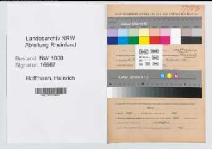 Entnazifizierung Heinrich Hoffmann, geb. 26.08.1907 (Zollbeamter)