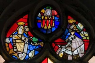 Frankreich. Bretagne. Finistere. Nevez. Chapelle Sainte Barbe. Fenster 16 Jahrhundert. Ausschnitt