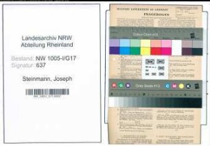 Entnazifizierung Joseph Steinmann , geb. 24.12.1901 (Bergmann)