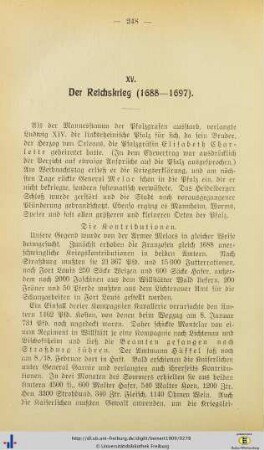 XV. Der Reichskrieg (1688-1697).
