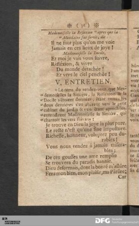 V. Entretien.