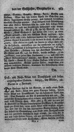 Post- und Reiseatlas von Deutschland und dessen angränzenden Ländern.