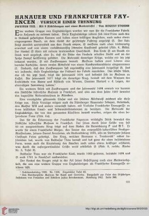 4: Hanauer und Frankfurter Fayencen, [2] : Versuch einer Trennung