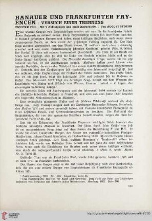 4: Hanauer und Frankfurter Fayencen, [2] : Versuch einer Trennung