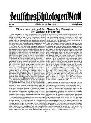 Warum kann und muß der Beamte den Steuerplan der Regierung bekämpfen?