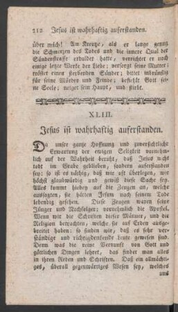 XLIII. Jesus ist wahrhaftig auferstanden