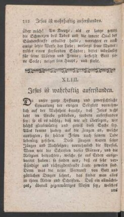 XLIII. Jesus ist wahrhaftig auferstanden