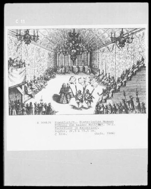 Fackeltanz im Kaisersaal anlässlich der Krönung von Kaiser Matthias I.