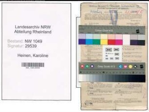 Entnazifizierung Karoline Heinen , geb. 04.11.1895 (Geschaeftsfrau)