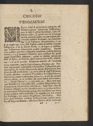 I. Cum Deo! Prooemium. Thesis I. - XXIIX.