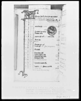 Brevier und Kalendar — Kalendar, Folio 2-7 — Kalenderseite November, Folio 6verso