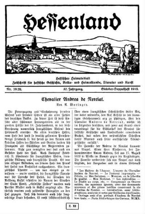 Nr. 19/20, Oktober-Doppelheft 1918
