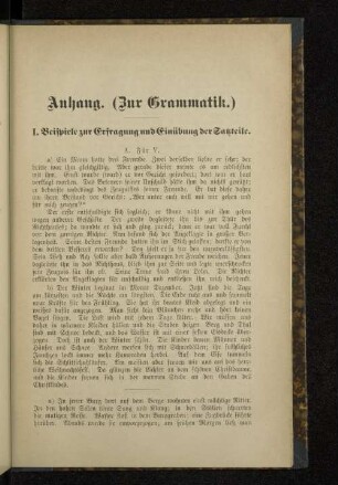 Anhang. (Zur Grammatik.)