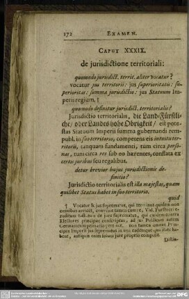 Caput XXXIX. de iurisdictione territoriali