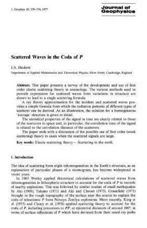 Scattered waves in the coda of P