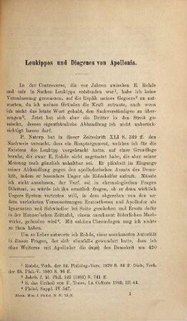 Rheinisches Museum für Philologie. 42. 1887
