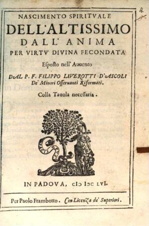 Nascimento spirituale dell'Altissimo dall'anima, per virtu divina fecondata, esposto nell'Avvento