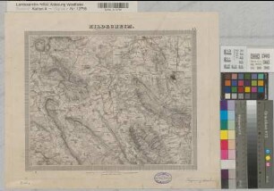 Hannover (Königreich) topographische Karte Blatt 55 Hildesheim 1836-1848 1 geogr. Meile = 7,3 cm 29,5 x 36,5 Stich: Carl Jättnig; C. Fischer; H. Wild; W. Brose; Wild jun. A. Papen, Premier Lieutenant B Nr. 116a