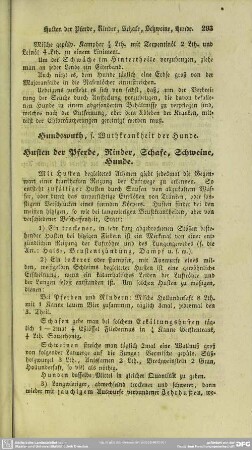 Husten der Pferde, Rinder, Schafe, Schweine, Hunde
