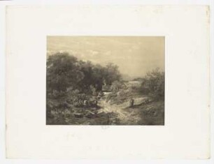 Landschaft mit zwei Figuren, Blatt 5 der Folge "Zeichenunterricht im Hinblick auf die Landschaft"