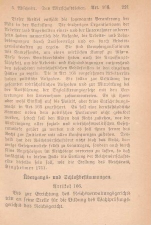 Übergangs- und Schlußbestimmungen
