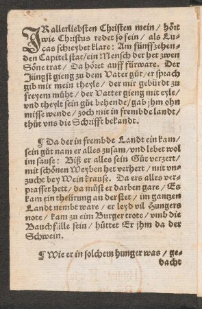 JR allerliebsten Christen mein/ hört || wie Christus redet so fein/