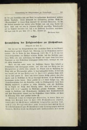 Heranziehung der Religionslehrer zur Kirchensteuer