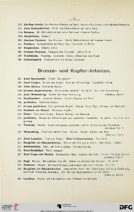 Bronze- und Kupfer-Arbeiten (Nr. 261-300a)
