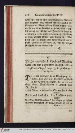 3: [Rezension von: Die Hirtengedichte des Publius Virgilius Maro aus dem Lateinischen übersetzt. Berlin, 1758]
