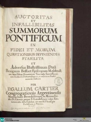 Auctoritas et infallibilitas summorum pontificium - Cod. Ettenheim-Münster 97