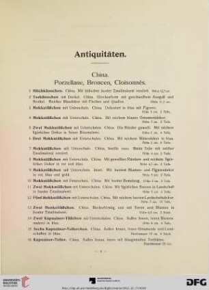 China. Porzellane, Broncen, Cloisonnés (Nr. 1-45)