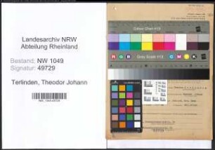 Entnazifizierung Theodor Johann Terlinden , geb. 11.12.1905 (Angestellter)
