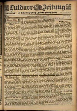 Vierte Ausgabe vom Samstag, den 15. Dezember 1900.