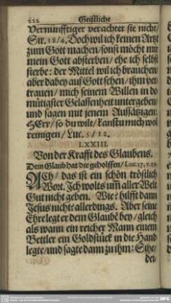 LXXIII. Von der Krafft des Glaubens