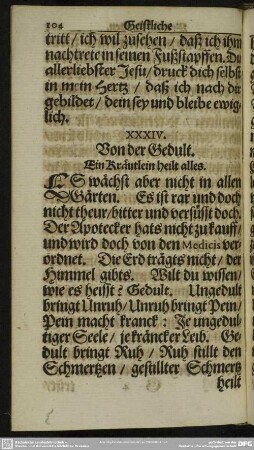 XXXIV. Von der Gedult