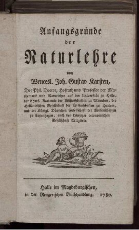 Anfangsgründe der Naturlehre