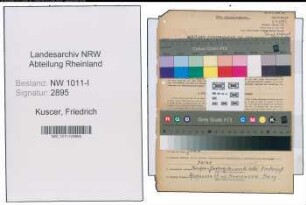 Entnazifizierung Friedrich Kuscer , geb. 07.03.1914 (Orchestermusiker)