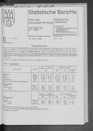 Bauhauptgewerbe Mai 1992 : Lfd. Nr. 29
