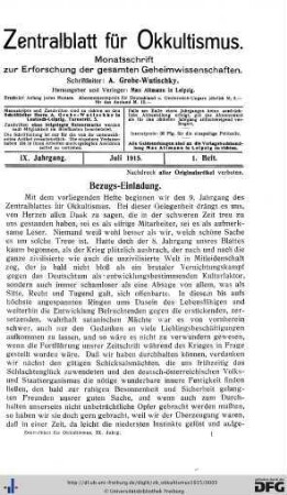 1. Heft (Jul. 1915)