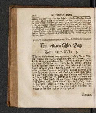 Am heiligen Oster-Tage. Text: Marc. XVI. 1.-7. [u.a.]