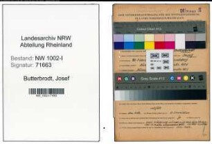 Entnazifizierung Josef Butterbrodt , geb. 20.02.1898 (Werkmeister)