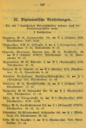 21. Diplomatische Vertretungen