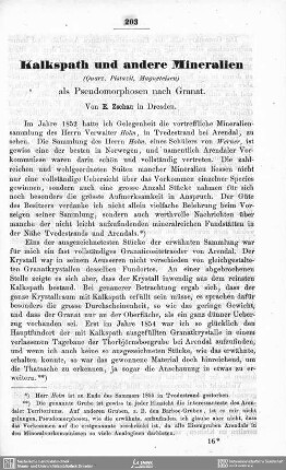 Kalkspath und andere Mineralien (Quarz, Pistazit, Magneteisen) als Pseudomorphosen nach Granat