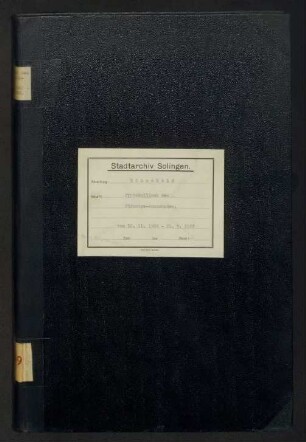 Höhscheid: Fürsorgeausschuss 1908-1922