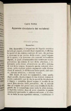 Capo Nono. Apparato circolatorio dei vertebrati