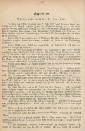 Capitel 22. Münden unter westphälischer Herrschaft