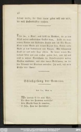 Schlußgesang der Gemeine.