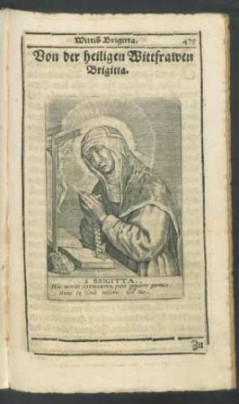 Von der heiligen Wittfrawen Brigitta.