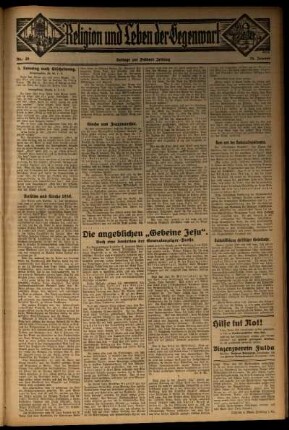Dritte Ausgabe vom Sonntag, den 25. Januar 1931.