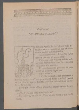 Capítulo XI - Dos amores distintos